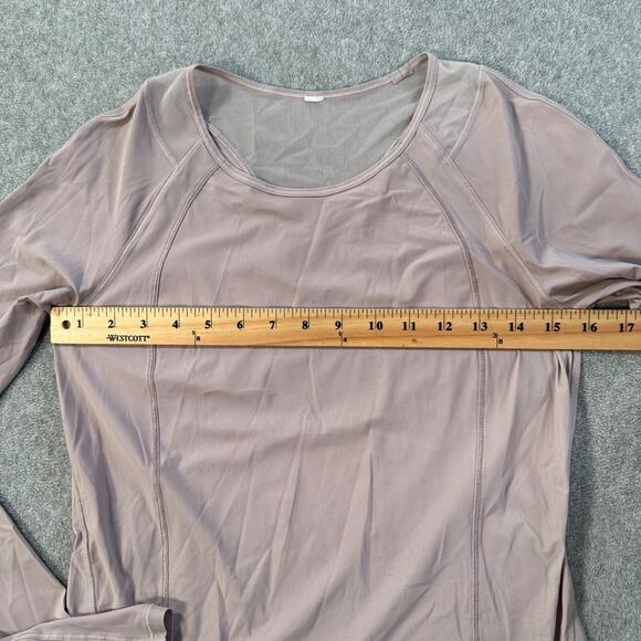 Lululemon Sculpt Long Sleeve T-Shirt Women's 4 No Size Tag Mesh Panel Active Run - Picture 4 of 8